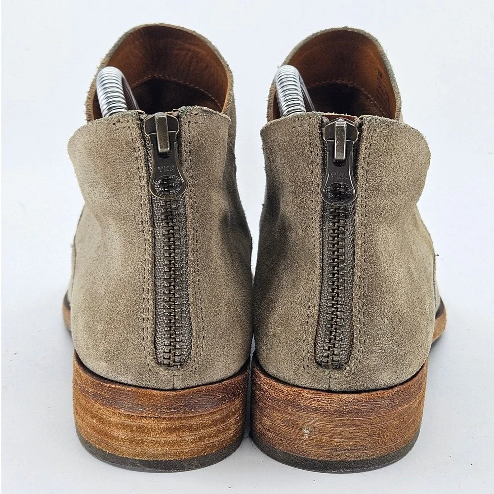Kork-Ease Riviera Suede Ankle Boot Zip Back Taupe Womens Size 8M Boho Minimalist